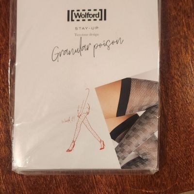 Granular Poison Stayup by Wolford S Gobi Black Seductive Hold-up Stockings